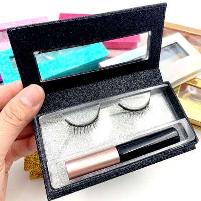 factory price private label 3D mink magnetic eyelashes and eyeliner set